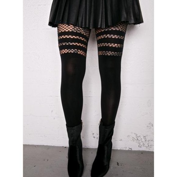 Dolls Kill Accessories - 🆕 'Get Faux' optical illusion fishnet tights